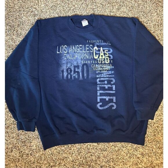 Modern Gilden Los Angeles‎ California blue and yellow sweater crewneck - Picture 1 of 4